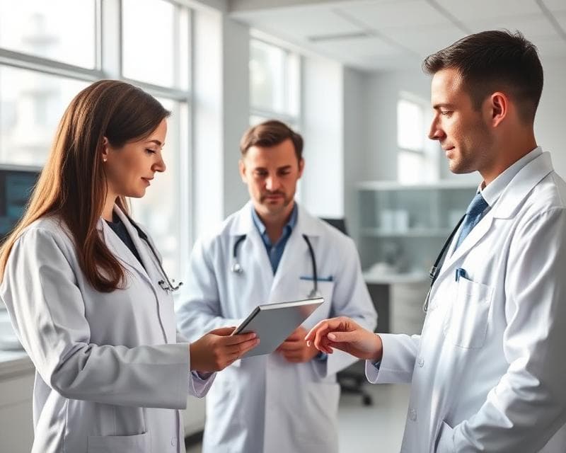 Clinical team reviewing study data